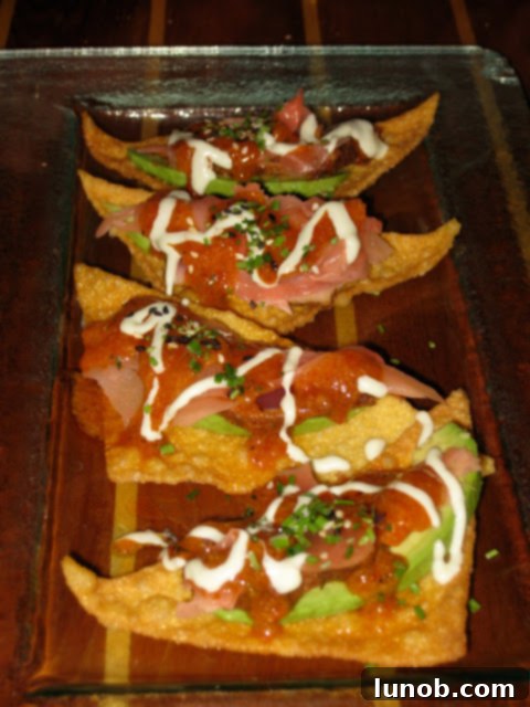 Hilton Head Island: A Week of Coastal Beauty and Gourmet Delights 3 Creative sushi nachos appetizer with ahi tuna and avocado
