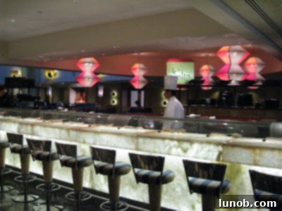 Big Apple Snapshot 11 The sushi bar itself was opaque and lit up from within ~~ very contemporary!