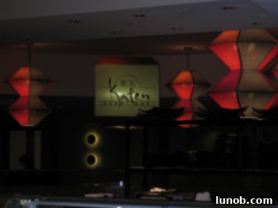 Fabulous modern decor in the Marquis’ Sushi Bar in the hotel lobby