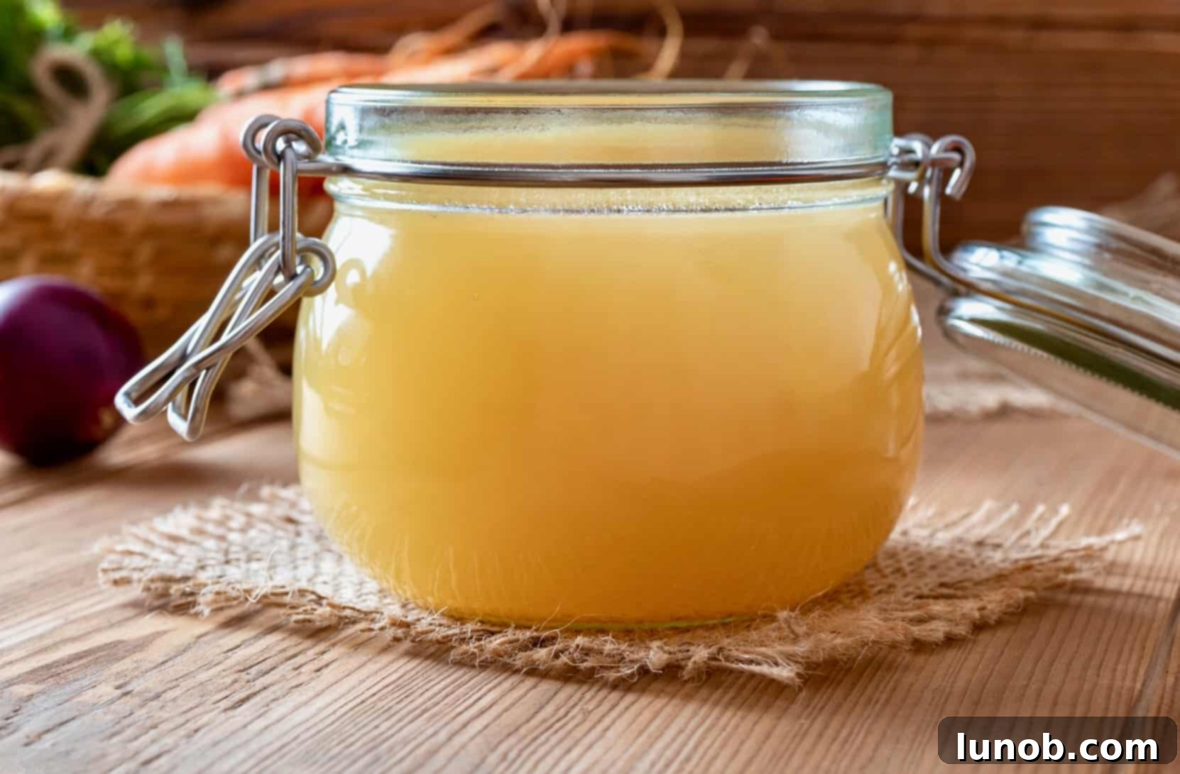 Homemade Chicken Broth for Tortellini 2 Rich, golden homemade chicken broth simmering gently in a large pot, ready for holiday tortellini.