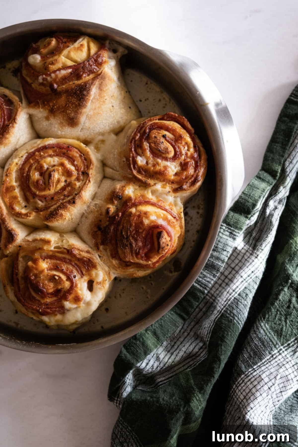 finished pepperoni bread stromboli, golden and ready to be served