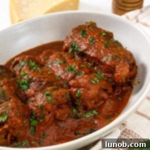 Italian braciole garnished with parsley