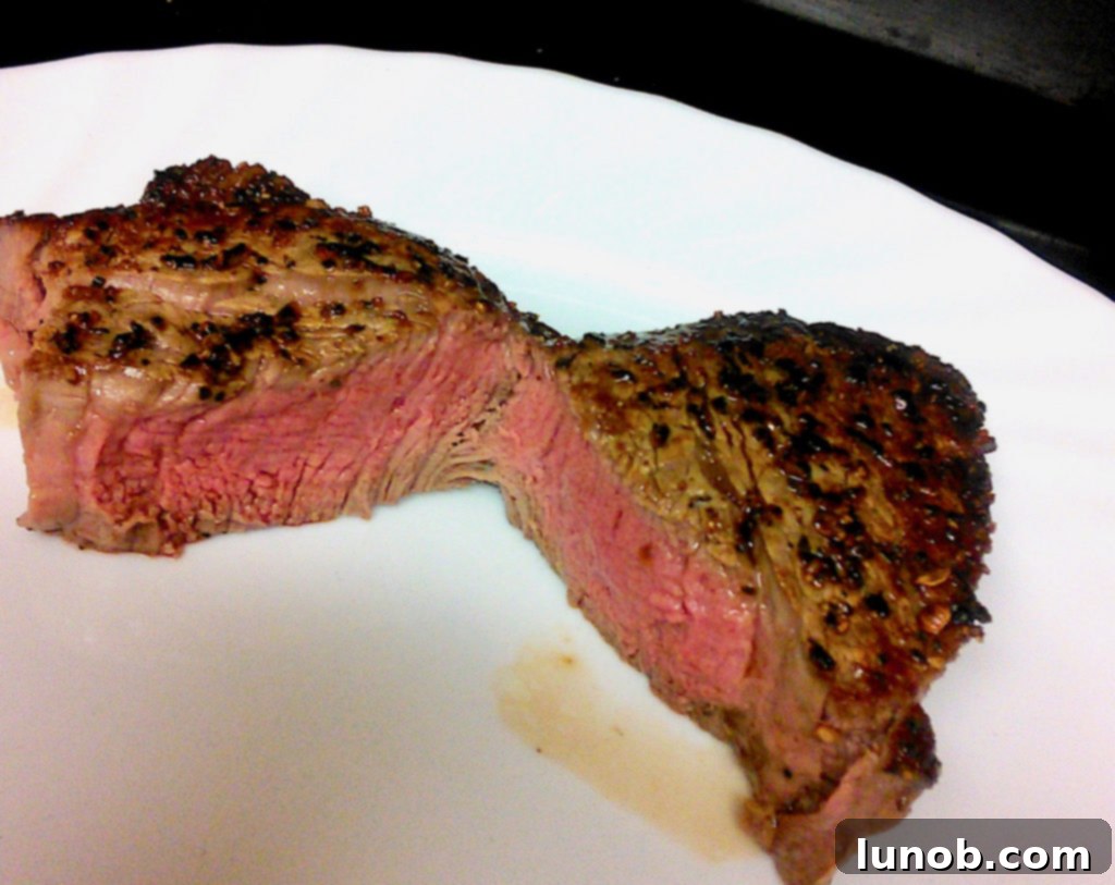 Master the Art of Pan-Seared Steak 12 Close-up of a perfectly cooked pan-seared steak with a beautiful crust