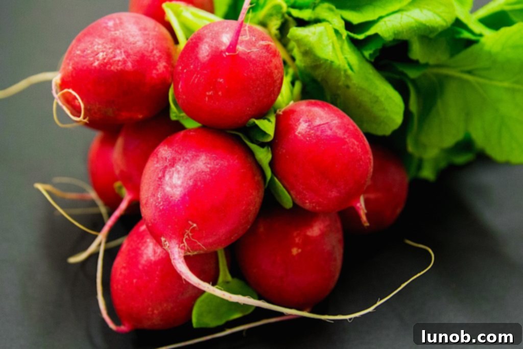 Fresh radishes with leaves