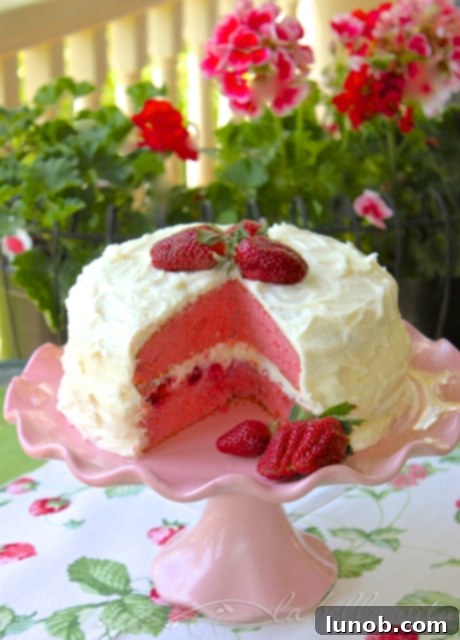 Strawberry Layer Cake with Cream Cheese Icing