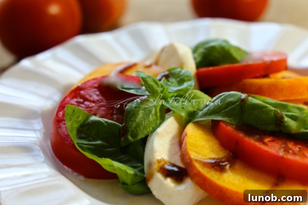 Peach Caprese salad