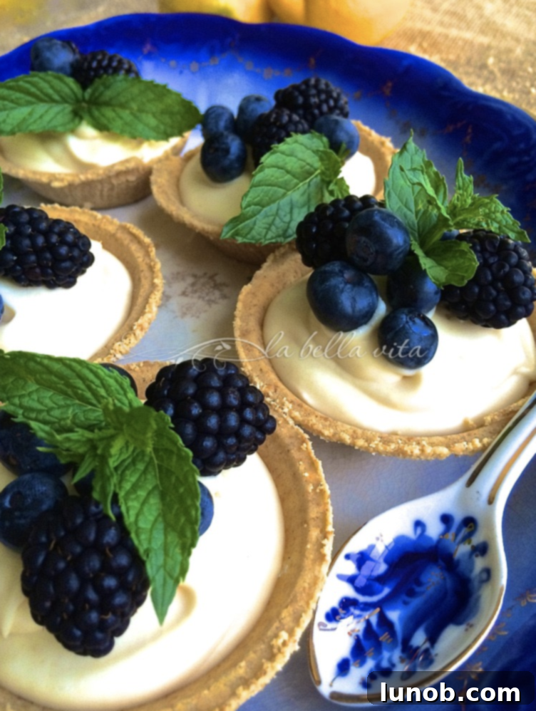 Blackberry and Blueberry Limoncello Tarts