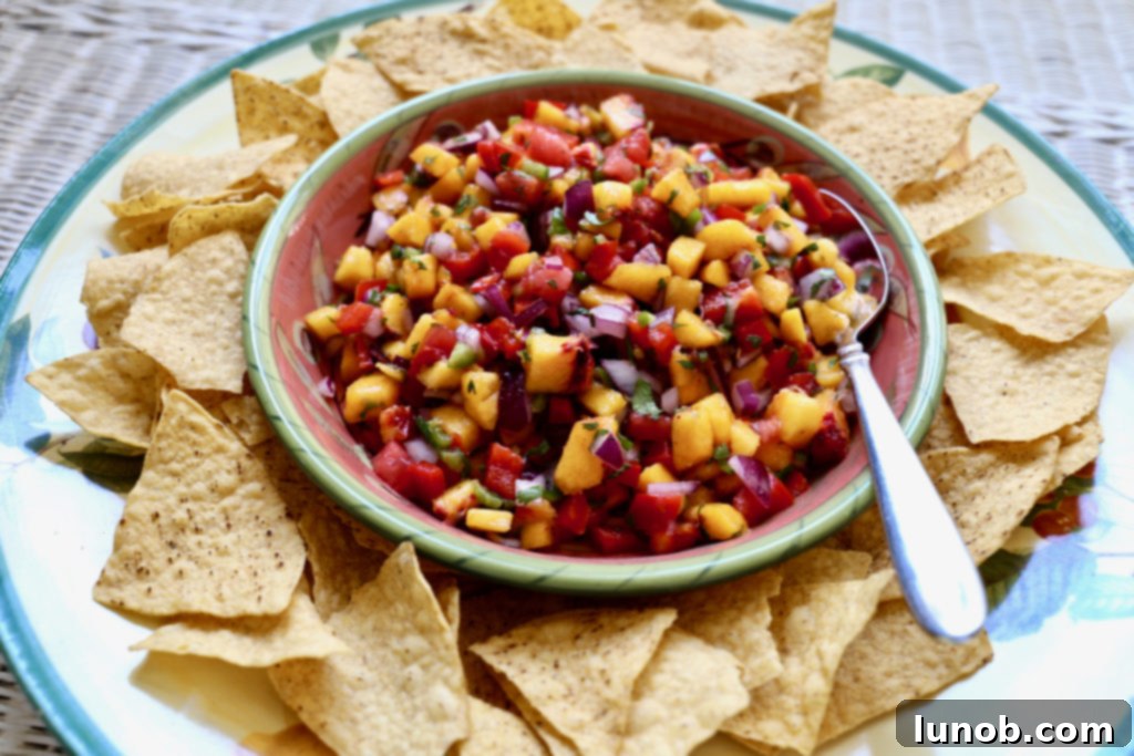 Peach Salsa in a Bowl