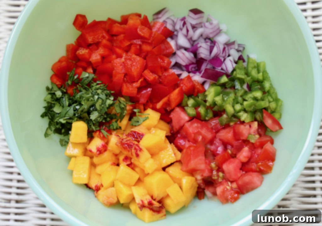 Fresh Ingredients for Peach Salsa