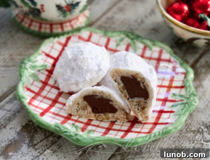 Nutella Stuffed Snowball Cookies for sharing