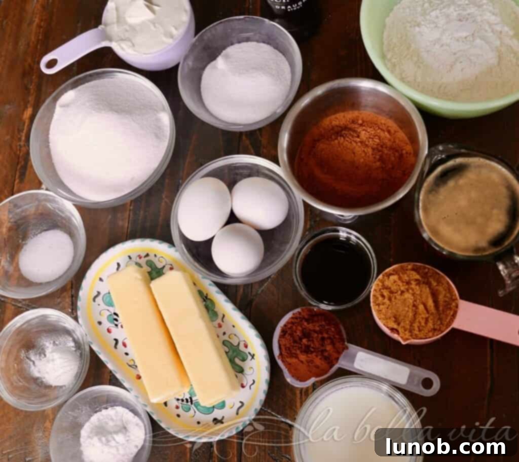 Guinness Chocolate Cake ingredients