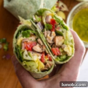 Zesty Mediterranean Chicken Pocket 12 A close-up of a perfectly prepared Mediterranean chicken wrap.