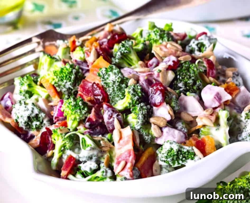 Classic, Creamy, Loaded Broccoli Salad - A Perfect Potluck Side Dish