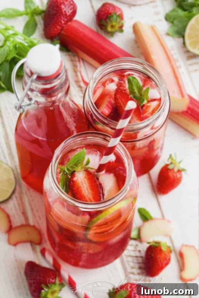Strawberry Rhubarb Mojitos