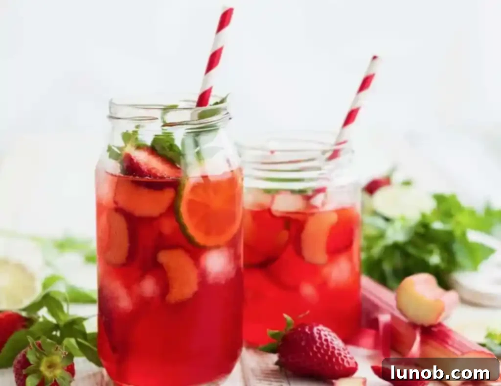 Strawberry Rhubarb Mojitos