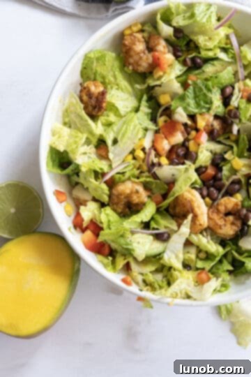 grilled shrimp salad with mango dressing