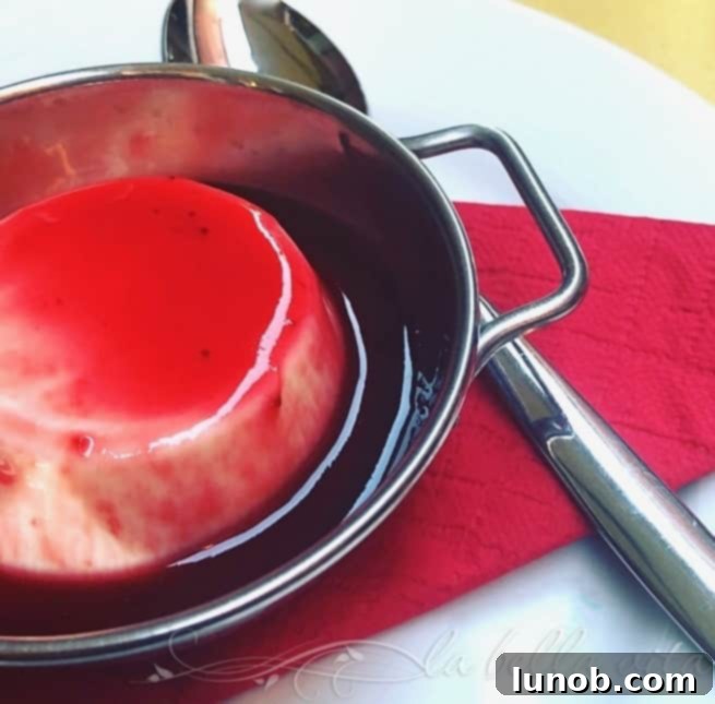 Creamy Panna Cotta with Vibrant Strawberry Coulis 4 Panna Cotta with Strawberry Coulis (Fragole)