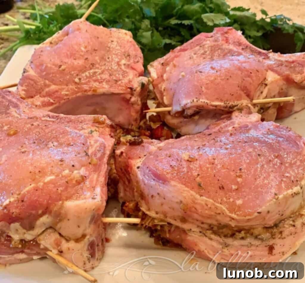 Stuffed Pork Chops with Pancetta and Fontina