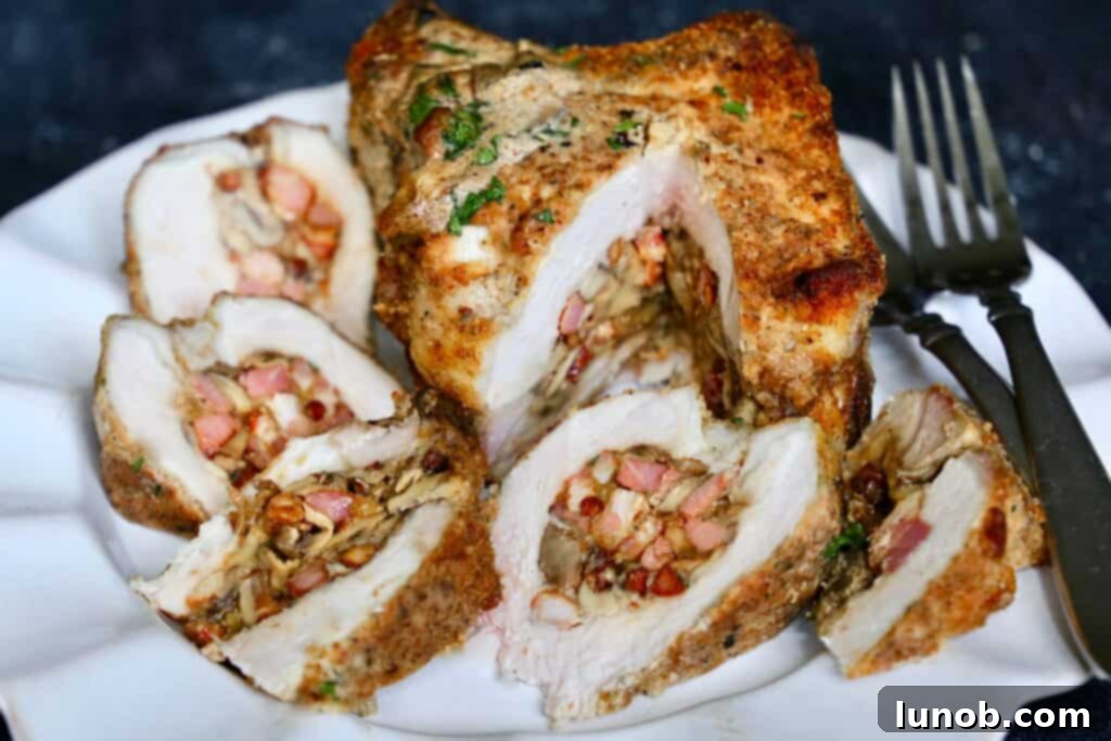 Stuffed Pork Chops with Pancetta and Fontina