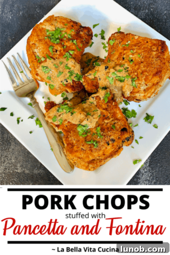 Stuffed Pork Chops with Pancetta and Fontina