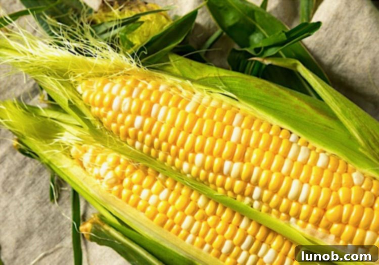Cooked corn kernels in a pan with herbs.