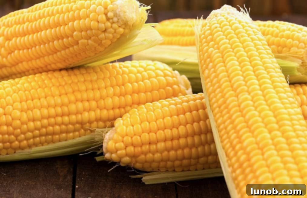 Several ears of corn in their husks.