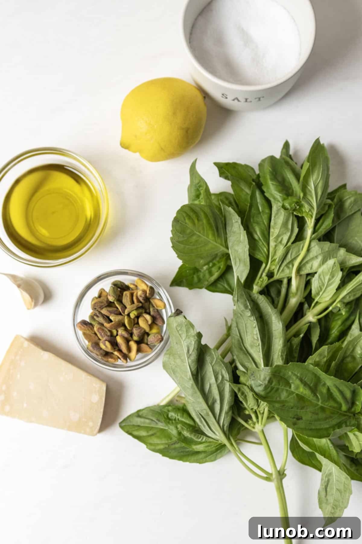 Artisan Pistachio Pesto 3 ingredients for pistachio pesto