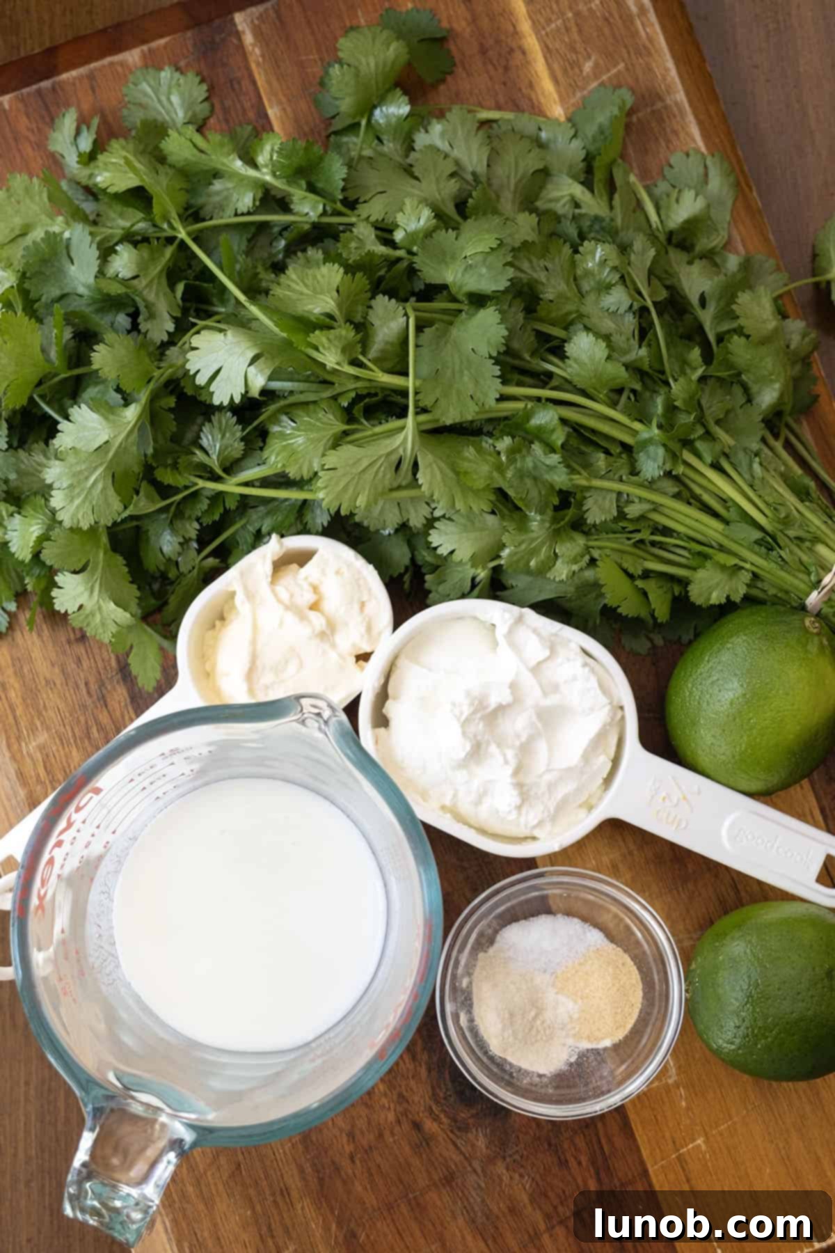 ingredients for cilantro lime ranch