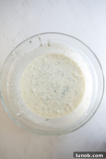 cilantro lime ranch ingredients combined