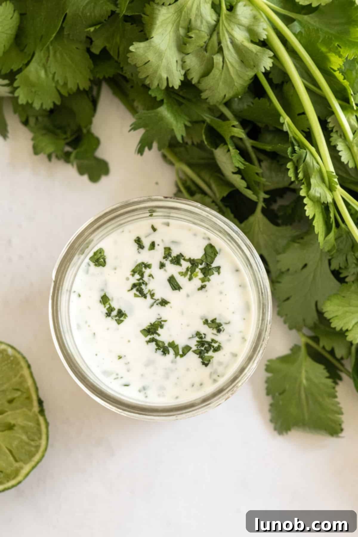cilantro lime ranch in a mason jar