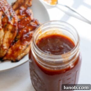 Smoky Chipotle BBQ Sauce 10 chipotle bbq sauce in a mason jar