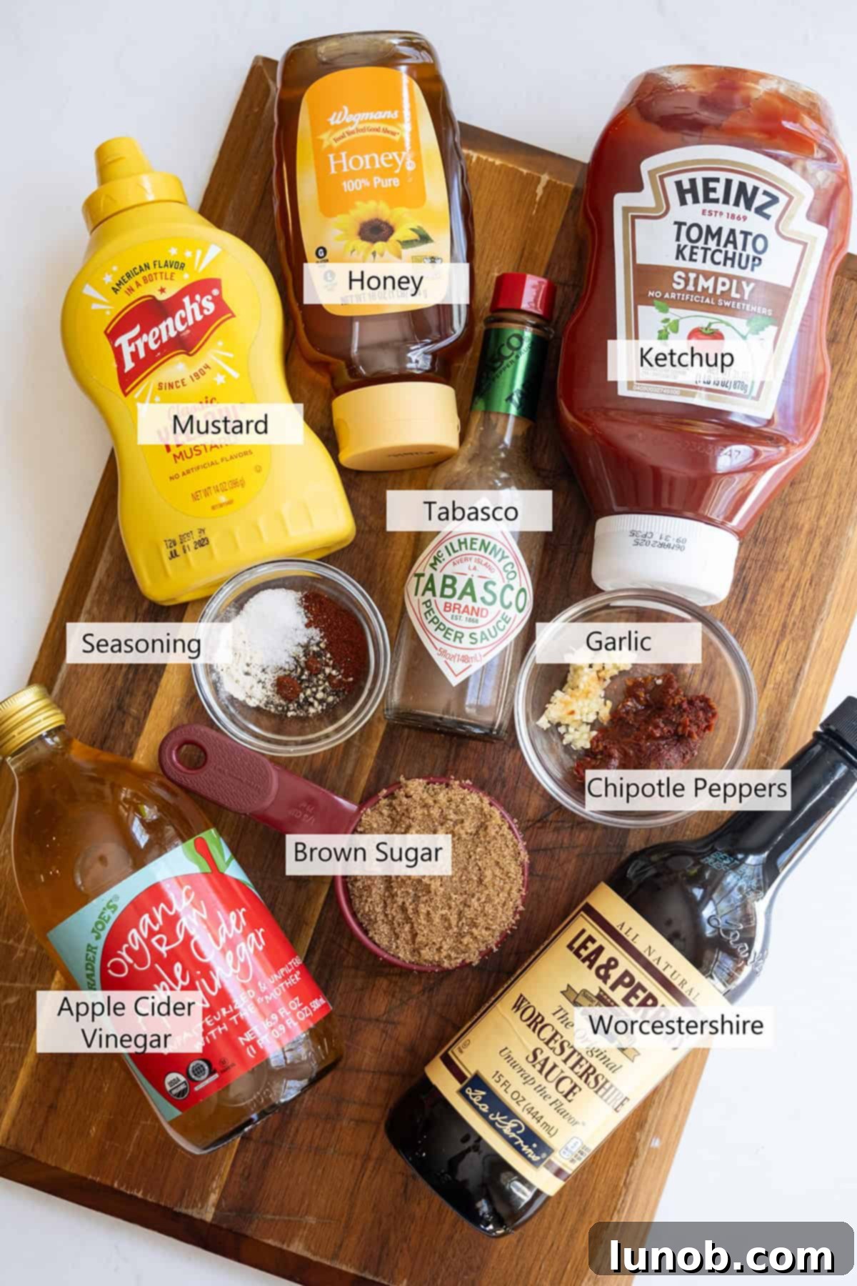 Smoky Chipotle BBQ Sauce 3 Ingredients for the recipe.