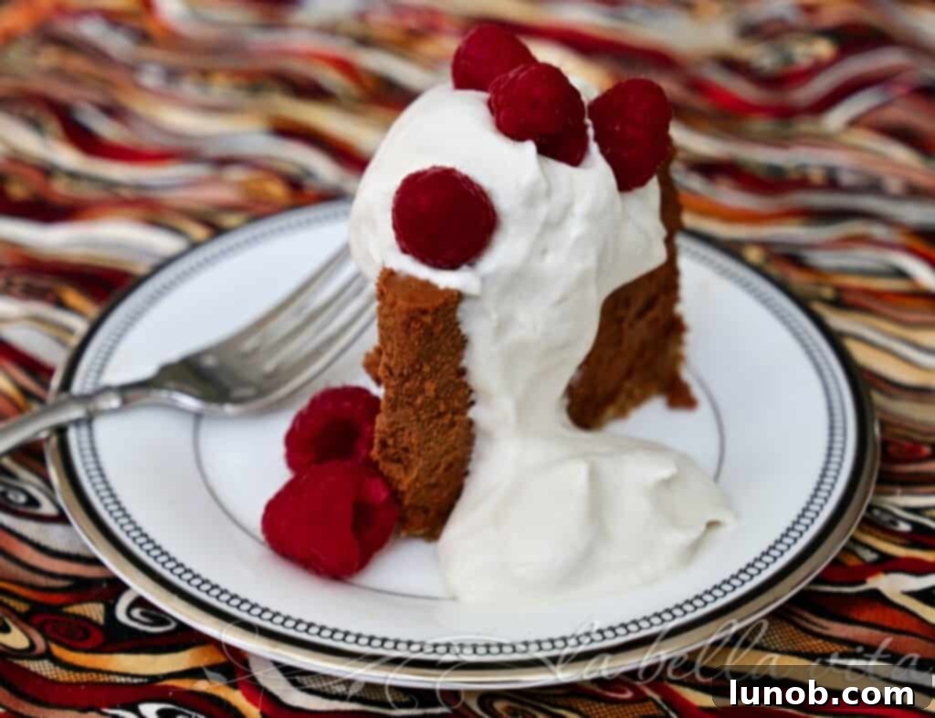 Close-up of a perfect slice of Chocolate Espresso Mousse Cheesecake, showing its unique mousse-like texture