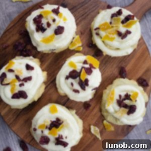 cranberry orange shortbread cookies