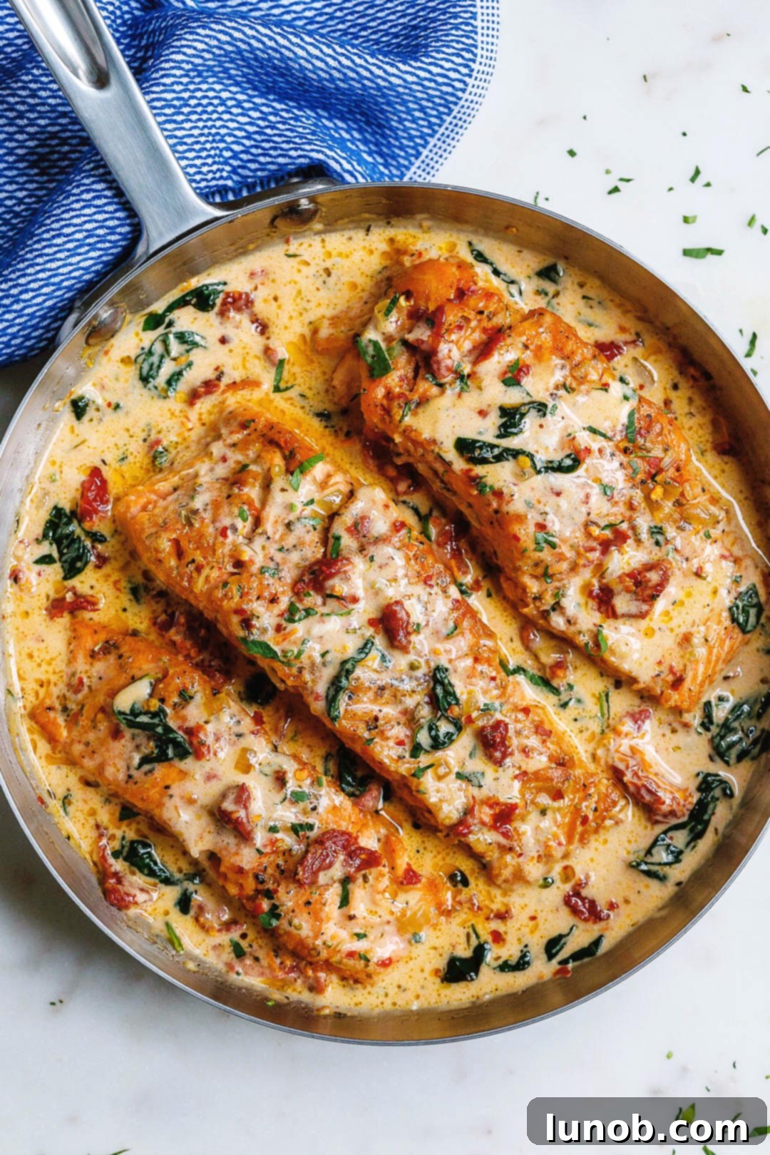 Creamy Garlic Tuscan Salmon Recipe 3 - #recipe by #eatwell101®
