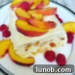 Peach Semifreddo with Raspberries and Honey Drizzle | La Bella Vita Cucina