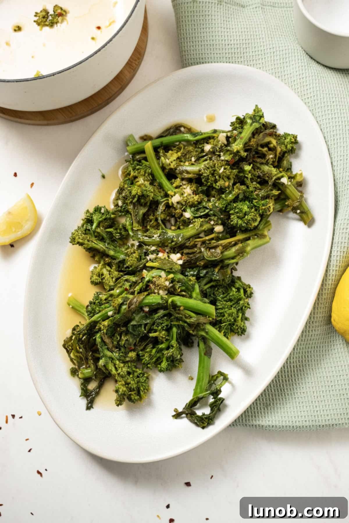 finished rapini served on a plate