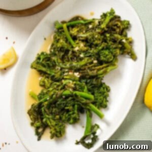 finished rapini served on a plate