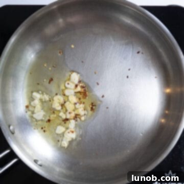 Mediterranean Artichoke Pesto Pasta 6 Minced garlic and crushed red pepper sautéing in olive oil in a large saucepan.