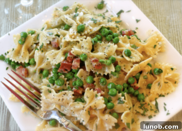 Italian Easter & Spring Feasts: 49 Delicious Recipes 11 Farfalle Carbonara with crispy pancetta and sweet spring peas