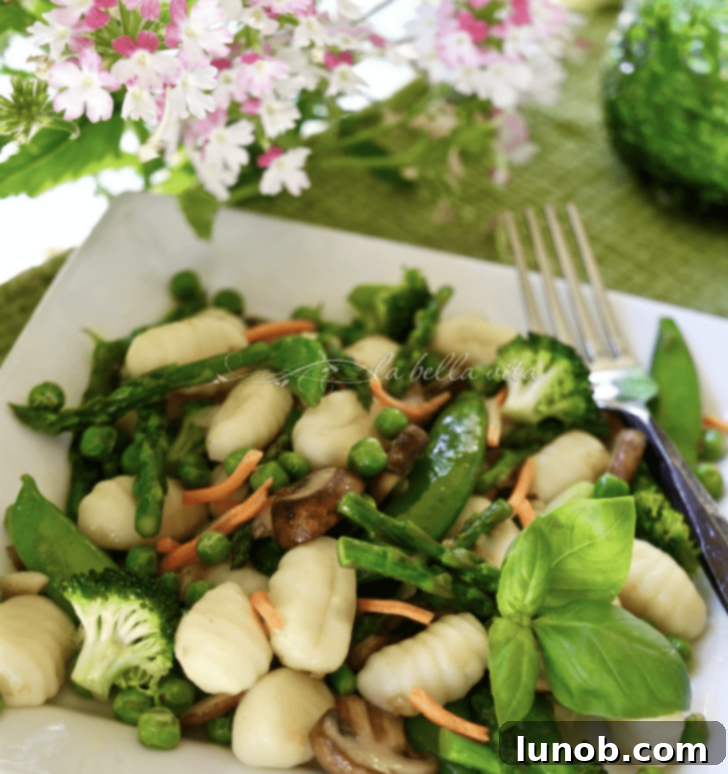 Italian Easter & Spring Feasts: 49 Delicious Recipes 15 Light and fresh Gnocchi Primavera with spring asparagus and peas
