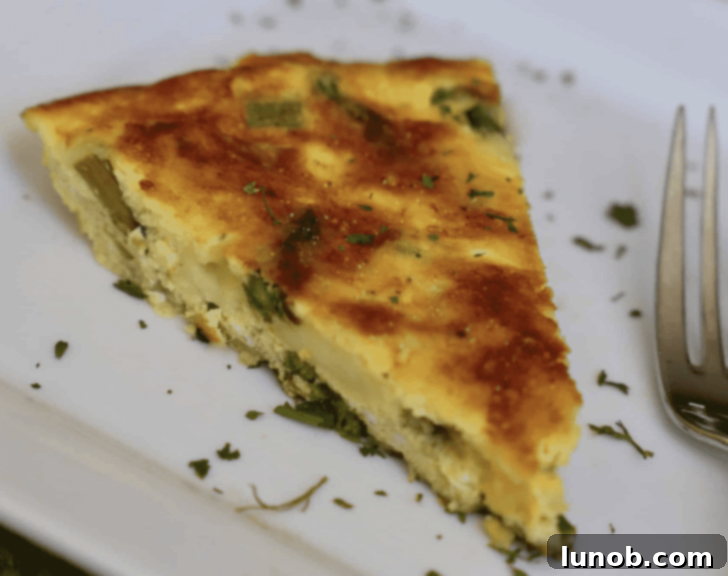 Italian Easter & Spring Feasts: 49 Delicious Recipes 4 Spring Frittata featuring fresh asparagus and melted Fontina cheese