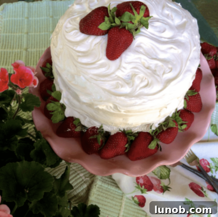 Italian Easter & Spring Feasts: 49 Delicious Recipes 42 Exquisite Strawberry Layer Cake with Italian Meringue Buttercream frosting