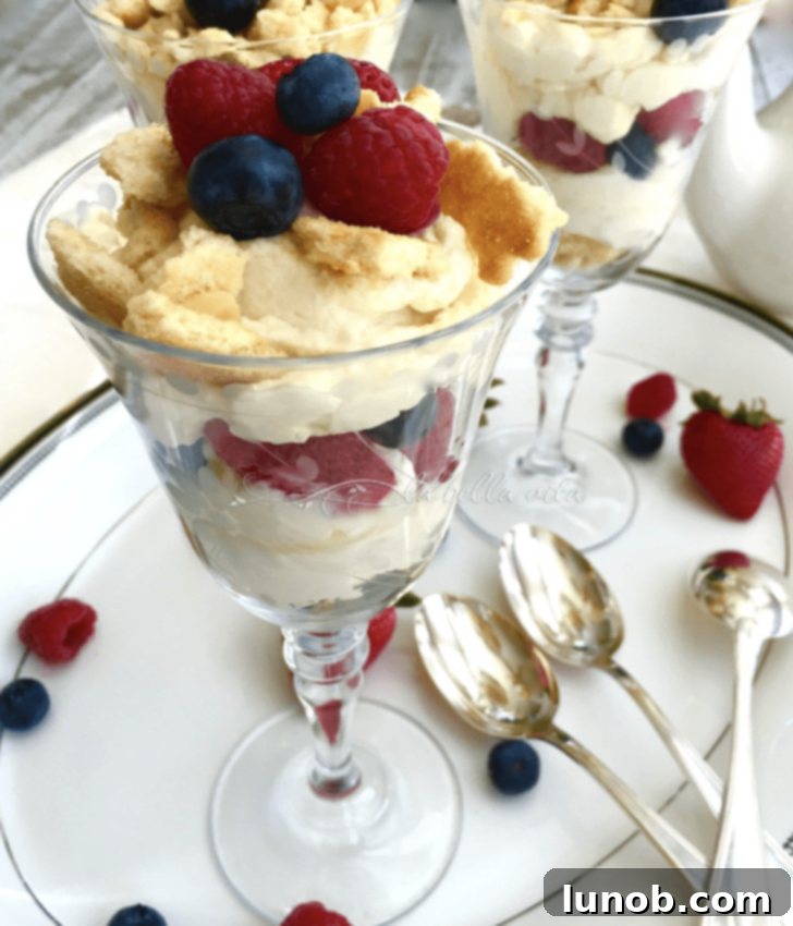 Italian Easter & Spring Feasts: 49 Delicious Recipes 46 Elegant Italian Budino with fresh berries and rich Mascarpone cream