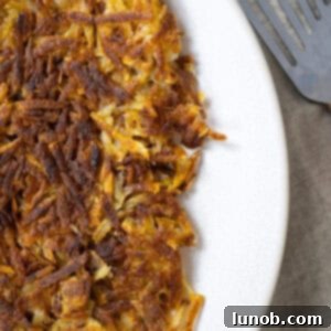 Crispy fried hash browns. on a plate.