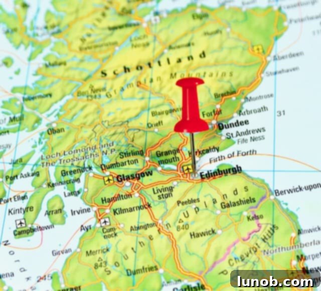 A picturesque Scottish landscape or a charming street in Edinburgh, ready for an August adventure.