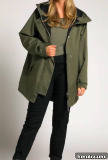 Ulla Popken Waterproof Rain Jacket, stylish and functional outerwear.