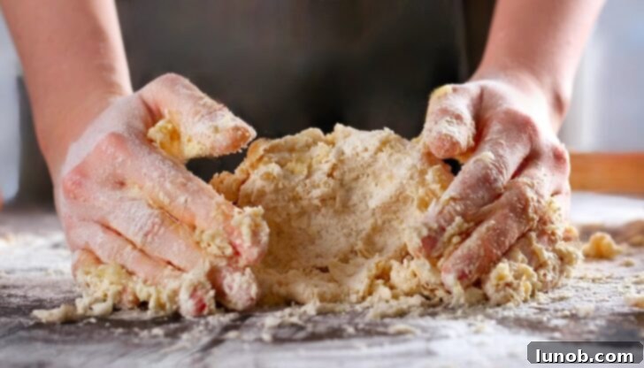Another view of gnocchi dough being formed.