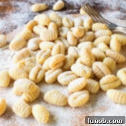 Plate of homemade Italian Gnocchi.