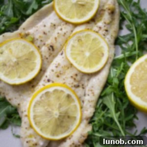broiled lemon garlic flounder over arugula and topped with lemon slices